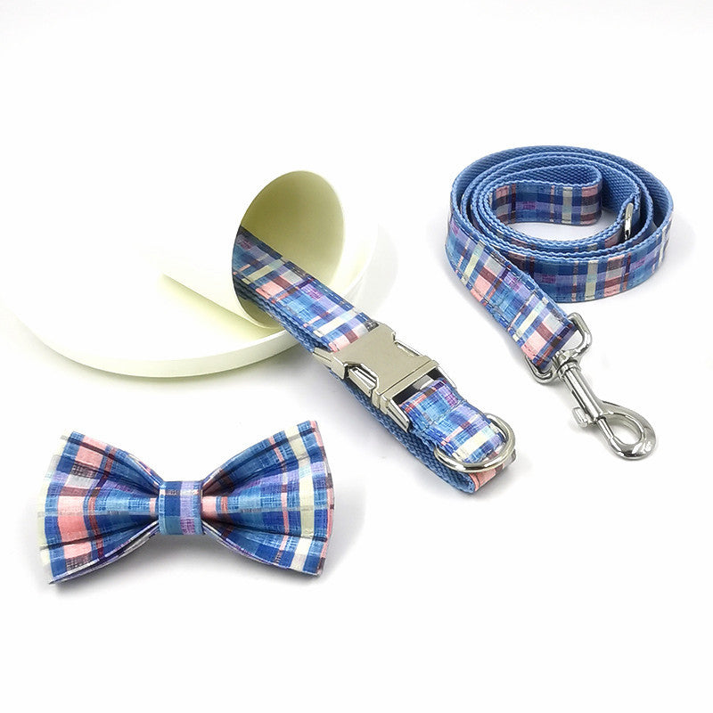 Cats or Dogs Collar with Bow Tie and Leash