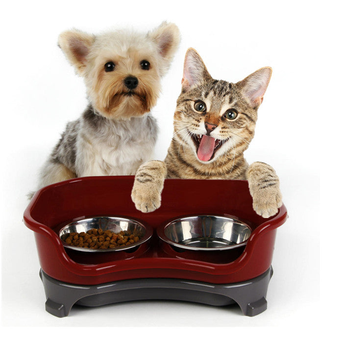 Dog or Cat bowl double basin splash-proof