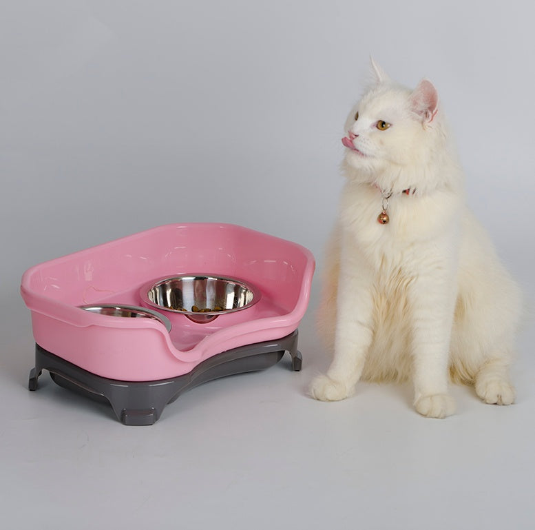 Dog or Cat bowl double basin splash-proof