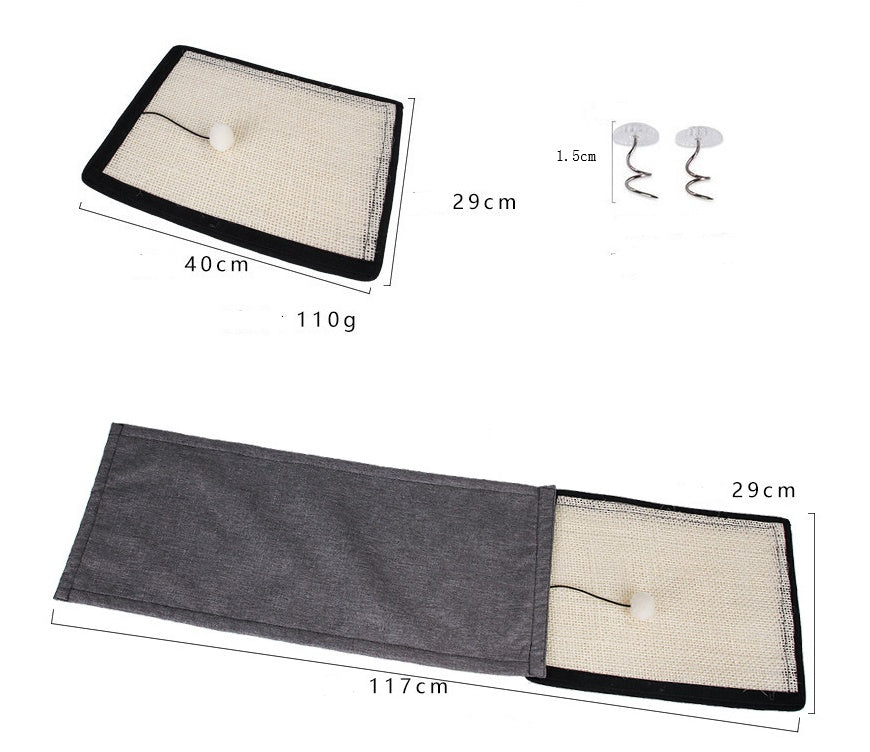 Cat scratch board/mat pad for furniture protection