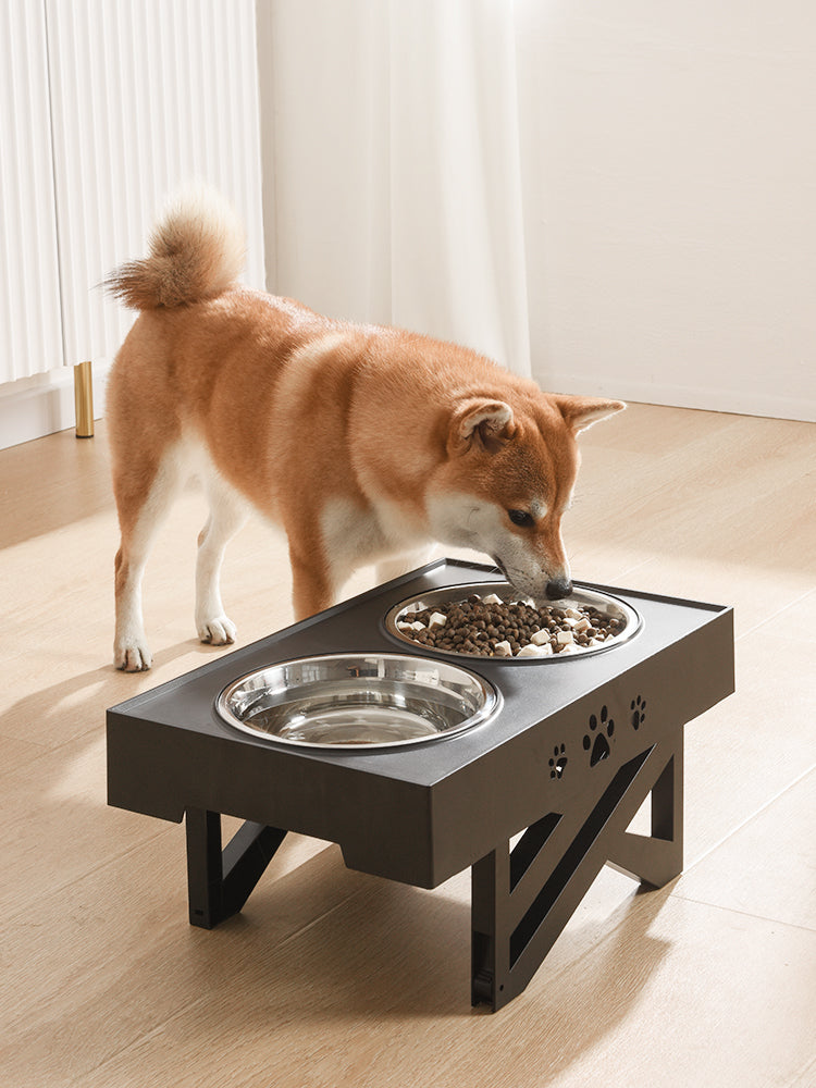 Dog Bowl Feeder Stainless Steel Folding Table