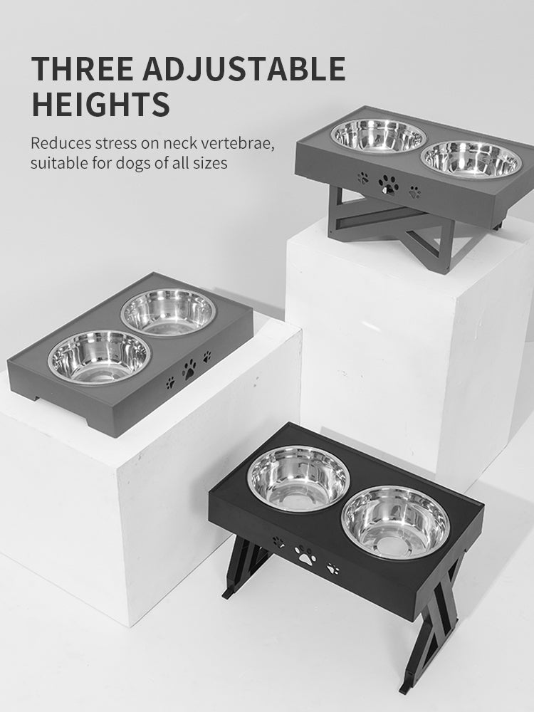 Dog Bowl Feeder Stainless Steel Folding Table