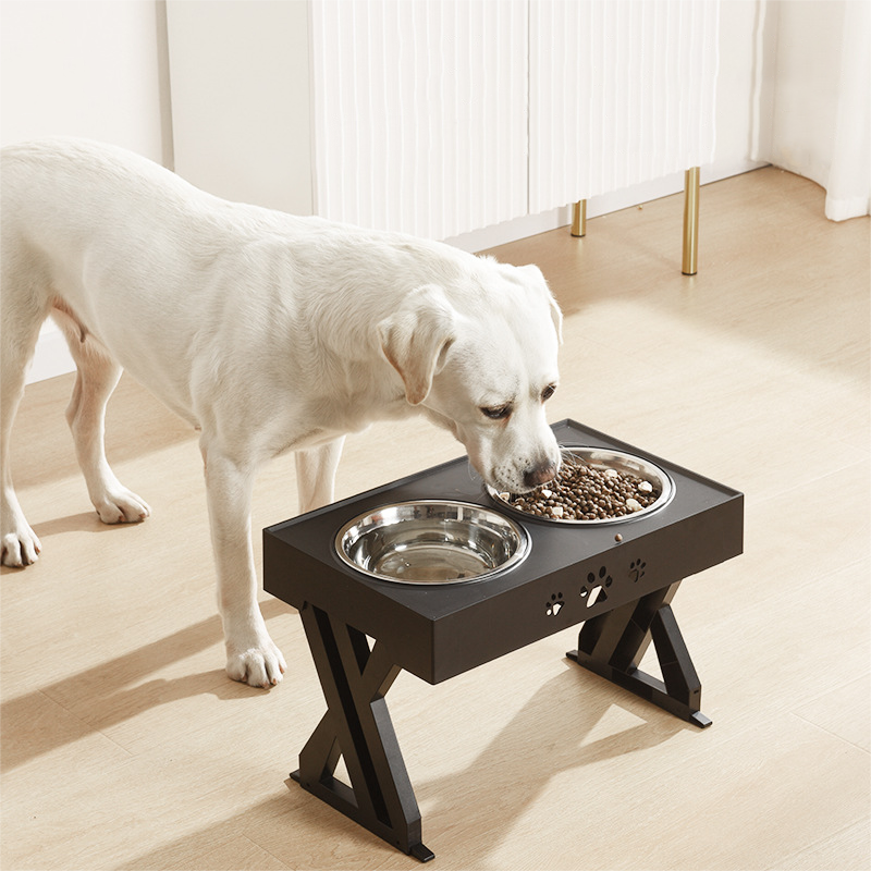 Dog Bowl Feeder Stainless Steel Folding Table