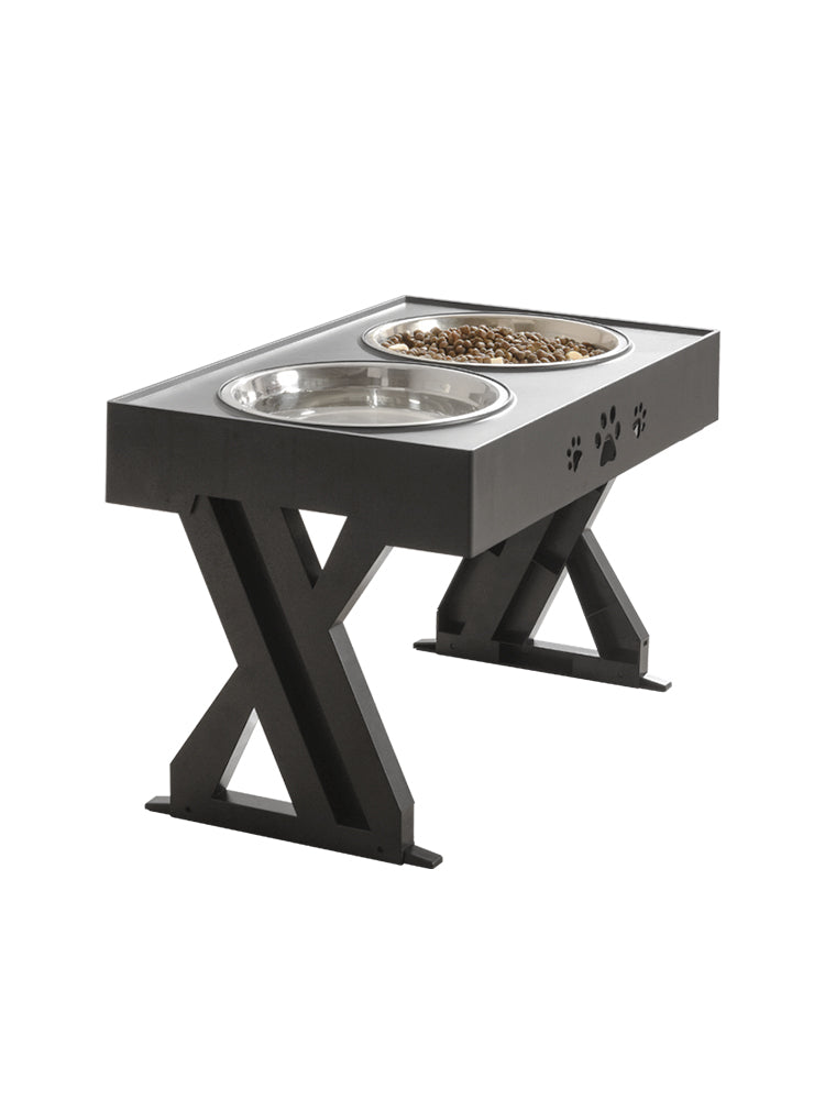 Dog Bowl Feeder Stainless Steel Folding Table