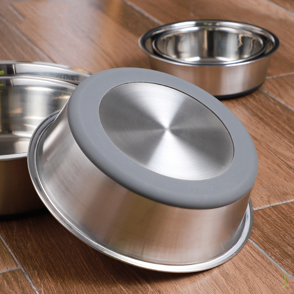 Silicone Pet Food Bowl Stainless Steel