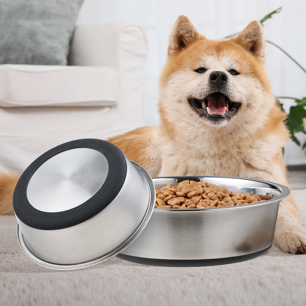 Silicone Pet Food Bowl Stainless Steel