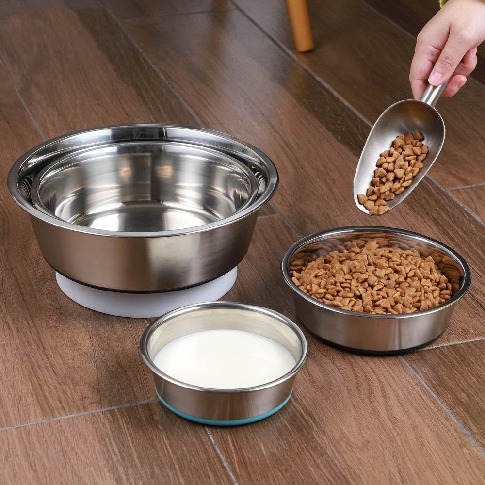 Silicone Pet Food Bowl Stainless Steel
