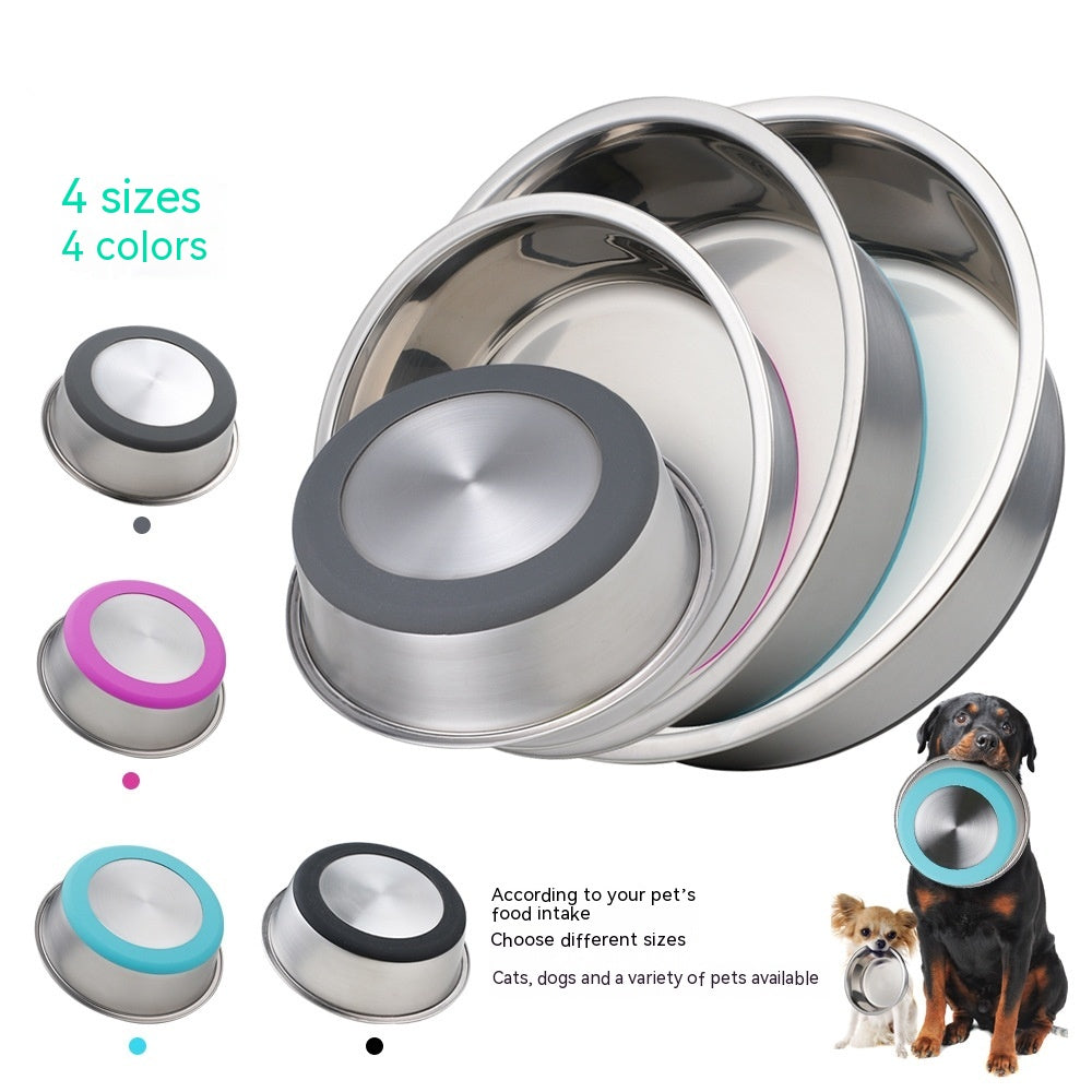 Silicone Pet Food Bowl Stainless Steel