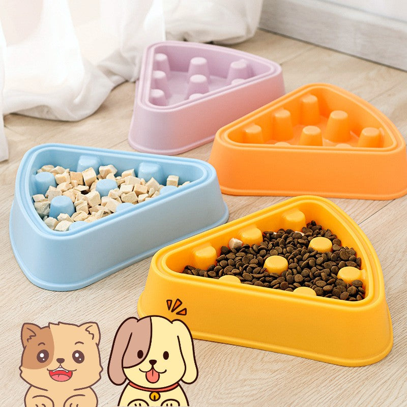 Cat or Dog Slow Food Bowl Cartoon Pizza Shape
