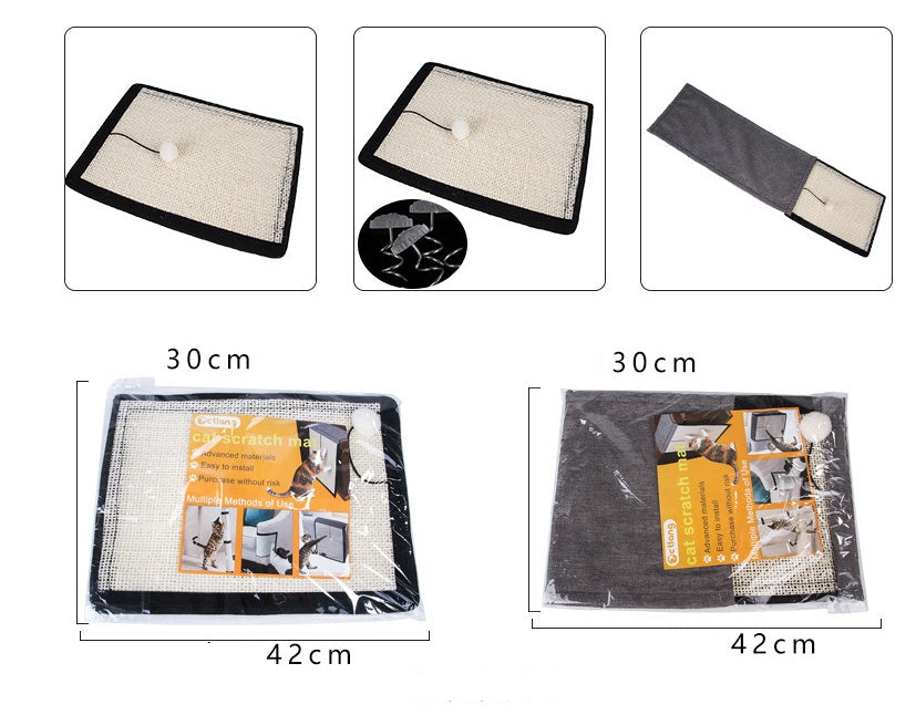 Cat scratch board/mat pad for furniture protection