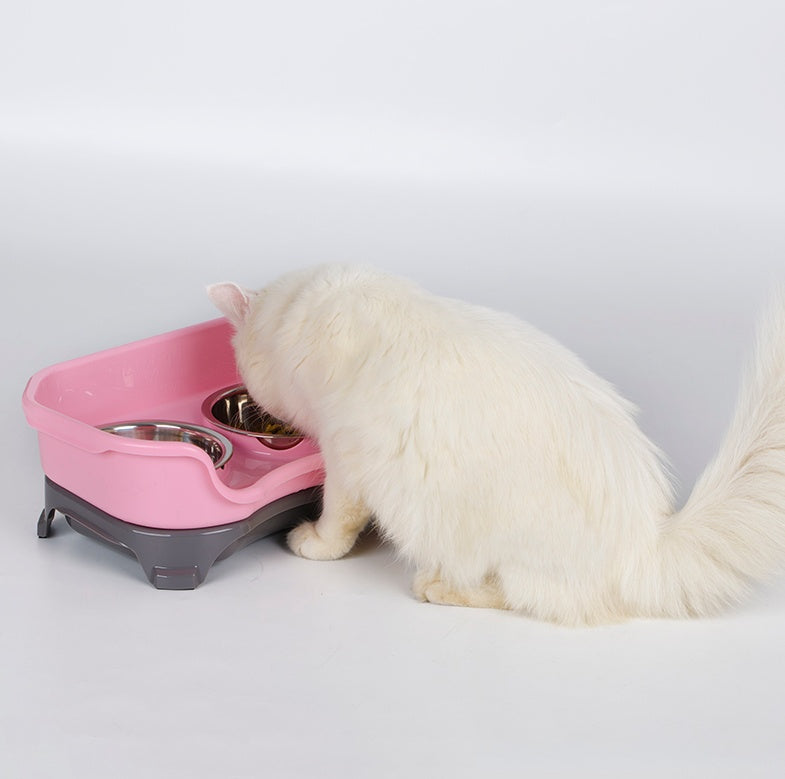 Dog or Cat bowl double basin splash-proof