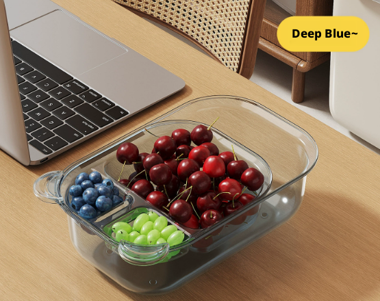Dog or Cat Double-layer draining snack box-transparent