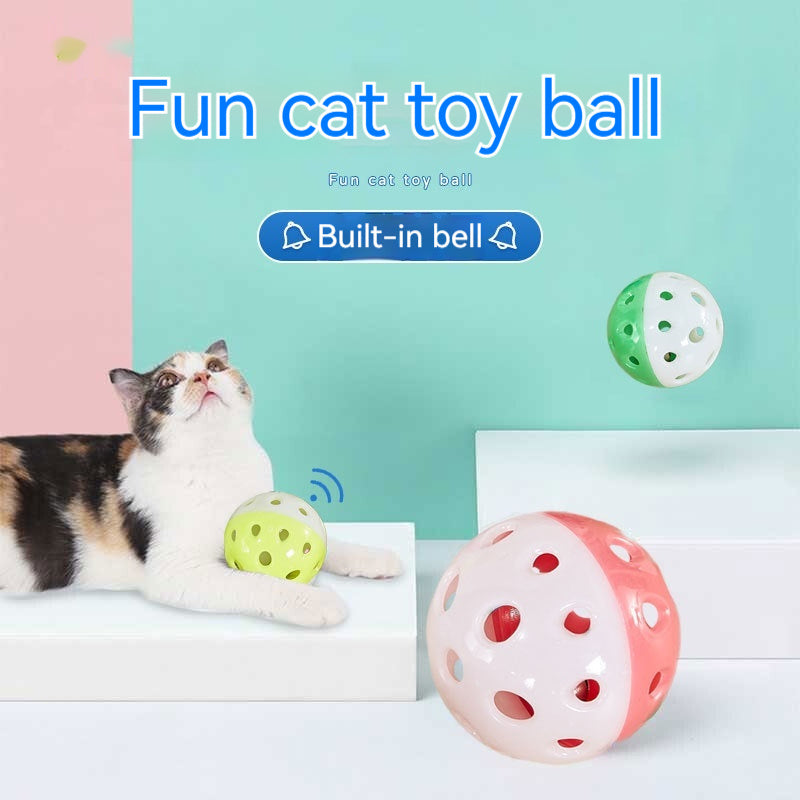 Cat Toy Hollow Out Plastic Bell Interactive with Sounds