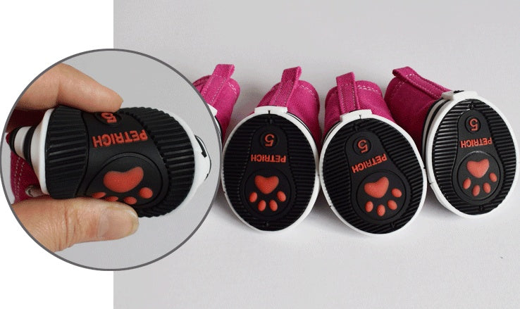 Denim canvas dog shoes, sports and leisure waterproof