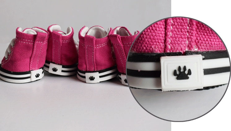 Denim canvas dog shoes, sports and leisure waterproof