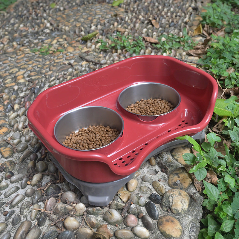 Dog or Cat bowl double basin splash-proof