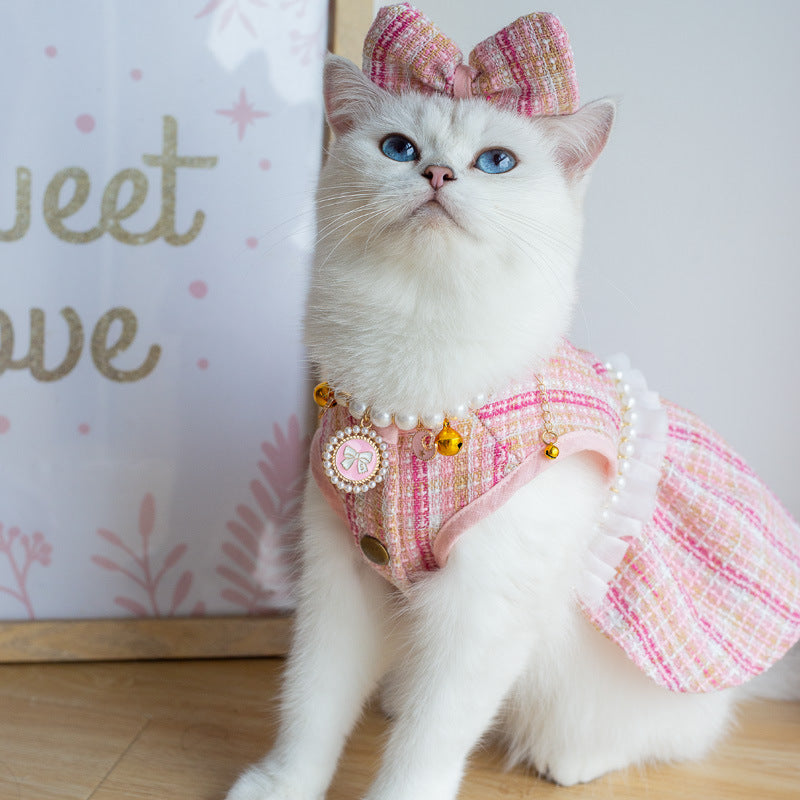 Cat Fashion Bow and Cute Dress